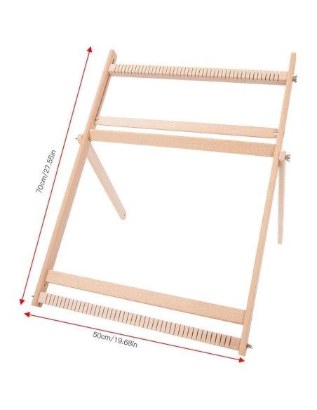 Telar de Tejer Ajustable BHDD de Madera Sólida 70x50cm Telar de Tejer Ajustable BHDD de Madera Sólida 70x50cm