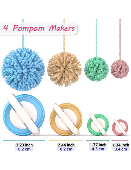 Kit de Telar de Tejer READAEER con Aguja y Pompones 10 Piezas Kit de Telar de Tejer READAEER con Aguja y Pompones 10 Piezas