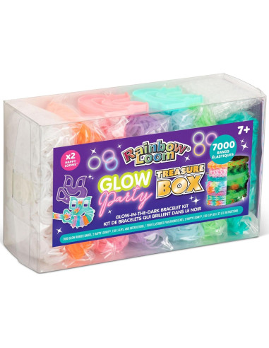 Caja del Tesoro Rainbow Loom Brilla en la Oscuridad - 7000 Bandas