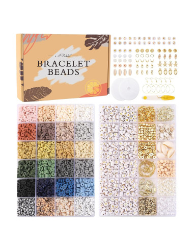 Kit de Pulseras de Amistad ADIIL 7200 Piezas 24 Colores 6mm