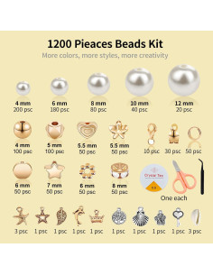 Kit de Perlas Qunland 1200 Piezas para Pulseras DIY 2