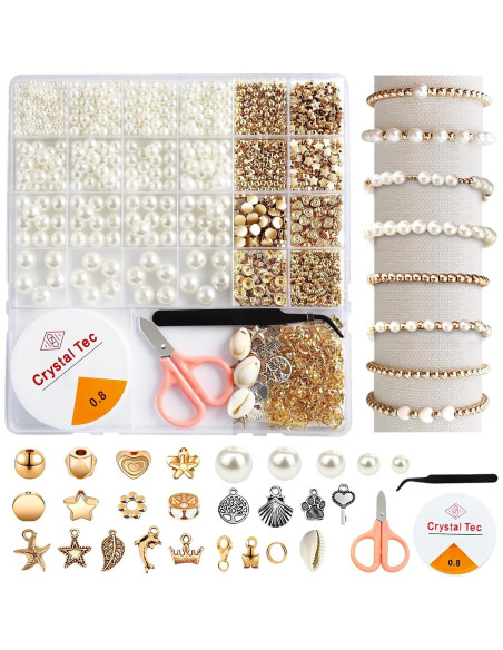 Kit de Perlas Qunland 1200 Piezas para Pulseras DIY Kit de Perlas Qunland 1200 Piezas para Pulseras DIY