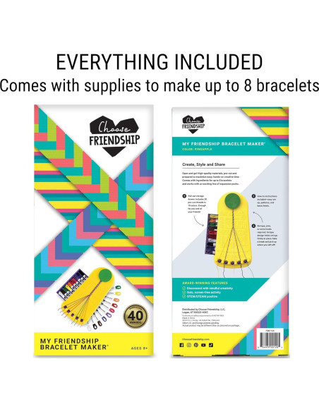 Kit de Pulseras de Amistad Elige Amistad - 20 Hilos 100% Algodón Kit de Pulseras de Amistad Elige Amistad - 20 Hilos 100% Algodón