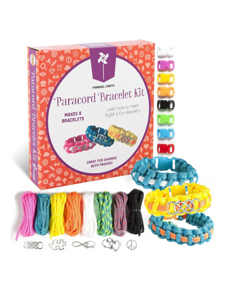 Kit de Pulsera de Paracord Pinwheel Crafts - 8 Pulseras Coloridas Kit de Pulsera de Paracord Pinwheel Crafts - 8 Pulseras Coloridas