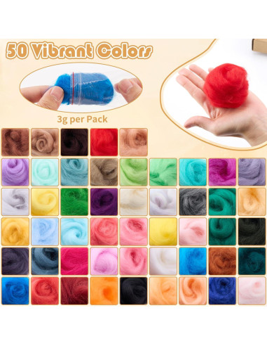 Kit de Fieltro con Aguja DF DUALFERV - 50 Colores Premium