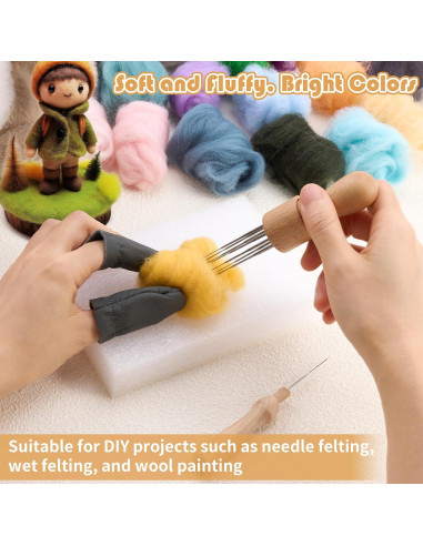 Kit de Fieltro con Aguja DF DUALFERV - 50 Colores Premium