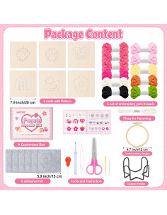 Kit de Posavasos de Aguja de Punch WATINC - 23 Piezas Rosa 2