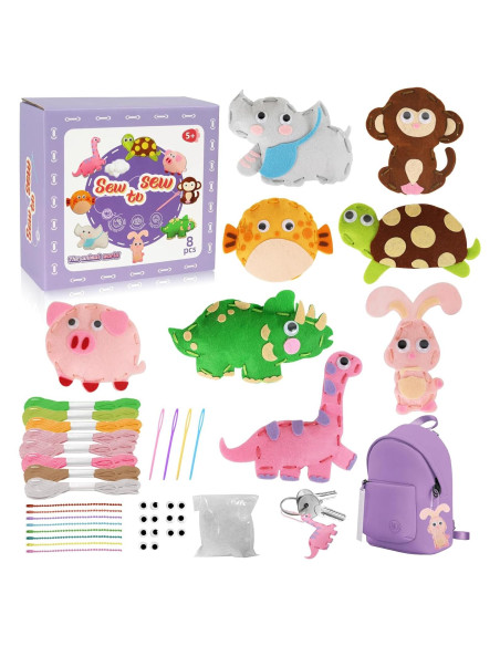 Kit de Costura para Niños AzReference - 8 Animales de Peluche Kit de Costura para Niños AzReference - 8 Animales de Peluche