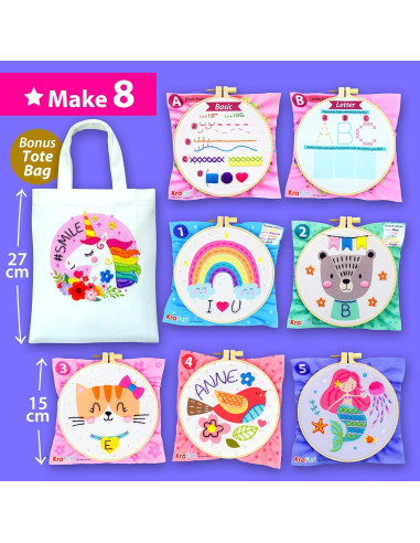 KRAFUN Kit de Bordado para Principiantes - 7 Piezas