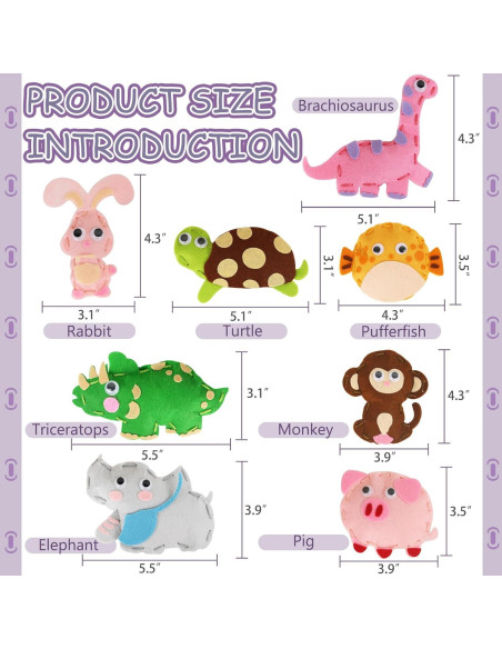 Kit de Costura para Niños AzReference - 8 Animales de Peluche Kit de Costura para Niños AzReference - 8 Animales de Peluche