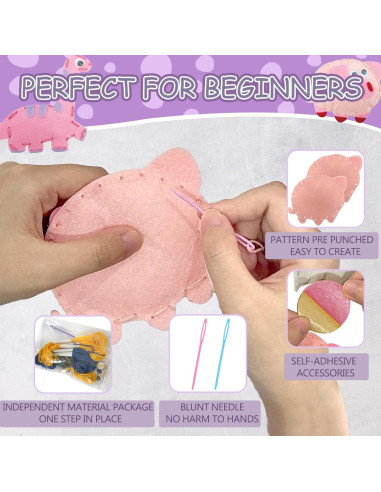 Kit de Costura para Niños AzReference - 8 Animales de Peluche