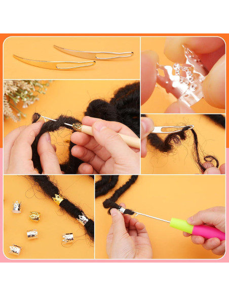 Juego de Ganchos de Crochet QMNNMA para Dreadlocks 0.5mm Juego de Ganchos de Crochet QMNNMA para Dreadlocks 0.5mm