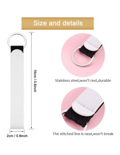 Llaveros en Blanco para Sublimación WILLBOND 20 Piezas Neopreno 2