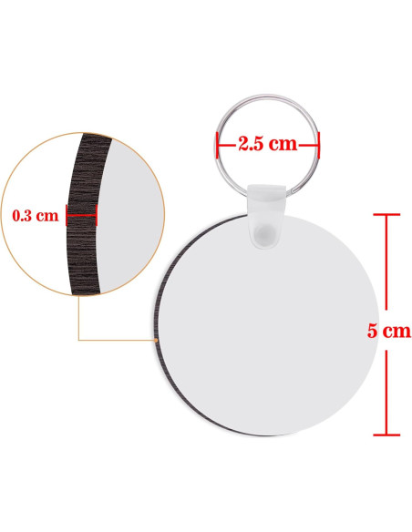 Duufin 120 Piezas Llaveros Redondos Sublimación 5cm MDF Duufin 120 Piezas Llaveros Redondos Sublimación 5cm MDF