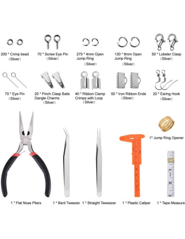 Kit de Suministros para Joyería PAXCOO - 905 Piezas y Herramientas
