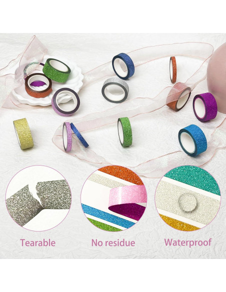 Conjunto de 36 Rollos de Cinta Washi Brillante Funincloud Conjunto de 36 Rollos de Cinta Washi Brillante Funincloud