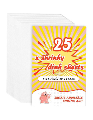 25 Hojas de Plástico Shrinky Dink OFNMY 20x14.5cm para Manualidades