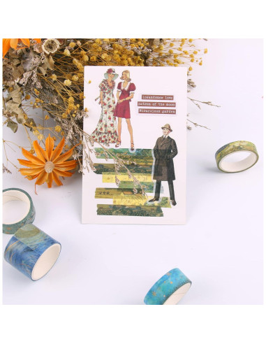 Cinta Washi Lychii Van Gogh Set 10 Rollos 3m Vintage