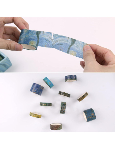 Cinta Washi Lychii Van Gogh Set 10 Rollos 3m Vintage Cinta Washi Lychii Van Gogh Set 10 Rollos 3m Vintage