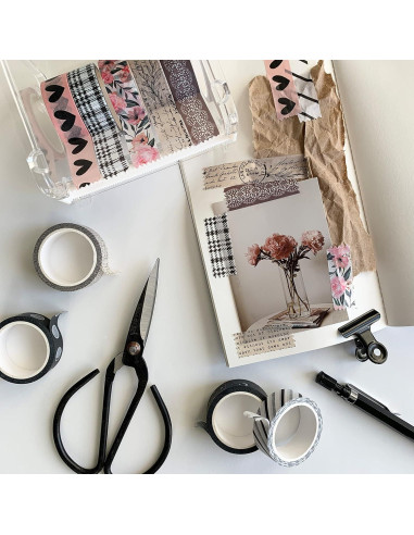 Juego de Washi Tape Vintage 16 Rollos 15 mm para Manualidades