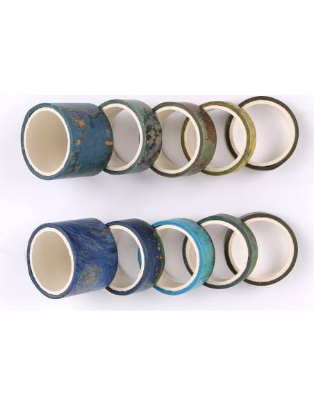 Cinta Washi Lychii Van Gogh Set 10 Rollos 3m Vintage Cinta Washi Lychii Van Gogh Set 10 Rollos 3m Vintage