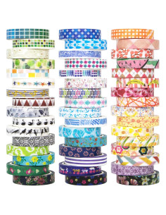 Juego de 48 Rollos de Cinta Washi AAPOZZ 8mm Decorativa