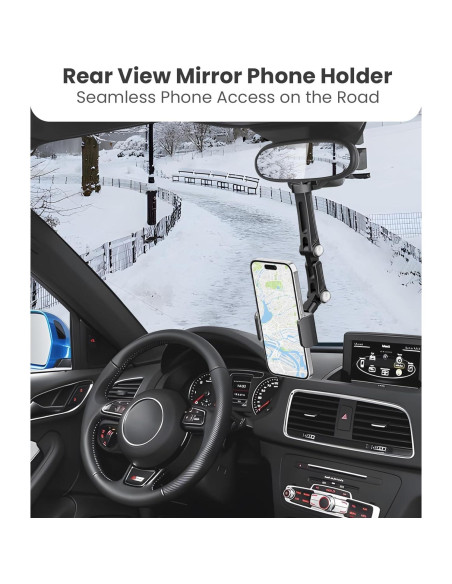 Soporte para Teléfono Karmus para Espejo Retrovisor, Negro Soporte para Teléfono Karmus para Espejo Retrovisor, Negro