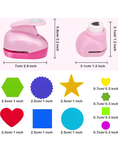Perforadoras de papel manualidades Lorcornm 10 formas 1" y 0.3"