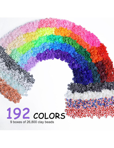 Kit de Pulseras de Perlas de Arcilla Redtwo 28000 Piezas 192 Colores