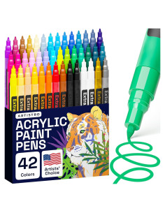 Set de 42 Marcadores Acrílicos Artistro Punta Extra Fina