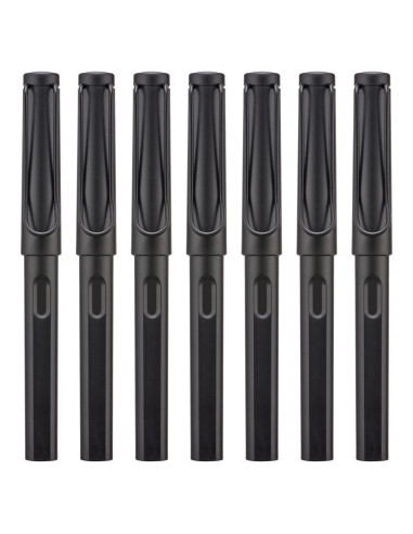 Juego de Plumas Estilográficas Erofa Negras Mate 7 Tamaños