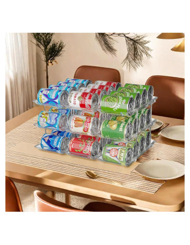 Organizador de Latas 3 Niveles Jsyrjing Transparente 36 Latas