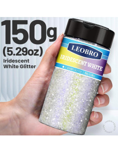 Glitter Blanco Iridiscente LEOBRO 150g para Manualidades DIY 2