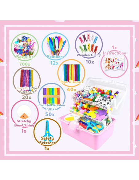 Kit de Manualidades ZEIZHUBN para Niños 4-12 años - 3000 Piezas Kit de Manualidades ZEIZHUBN para Niños 4-12 años - 3000 Piezas