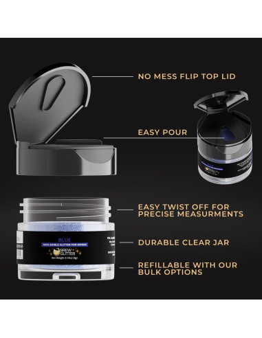 Brew Glitter Azul Brillo Comestible 4g para Bebidas