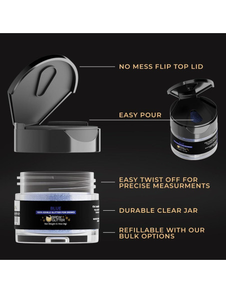 Brew Glitter Azul Brillo Comestible 4g para Bebidas Brew Glitter Azul Brillo Comestible 4g para Bebidas