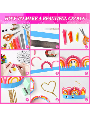 Kit de Manualidades TOAOB 1360pcs - Limpiapipas, Pompones y Ojos