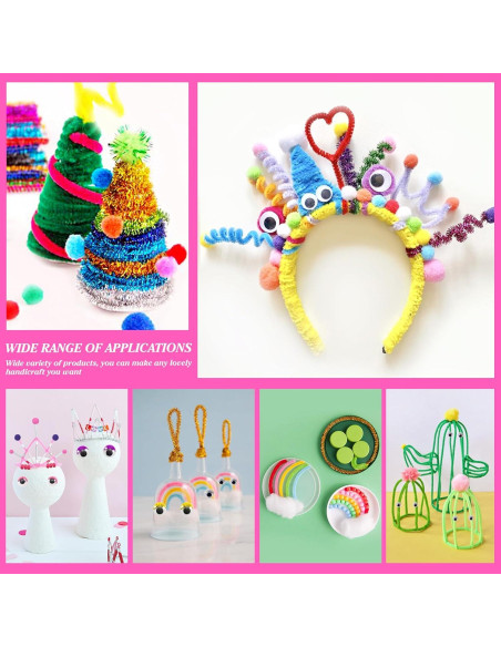 Kit de Manualidades TOAOB 1360pcs - Limpiapipas, Pompones y Ojos Kit de Manualidades TOAOB 1360pcs - Limpiapipas, Pompones y Ojos