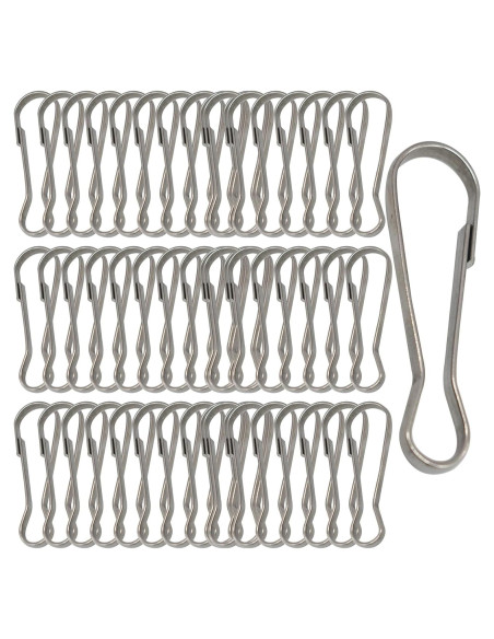 60 Ganchos de Resorte Acero Inoxidable Bytiyar 32mm Clips 60 Ganchos de Resorte Acero Inoxidable Bytiyar 32mm Clips