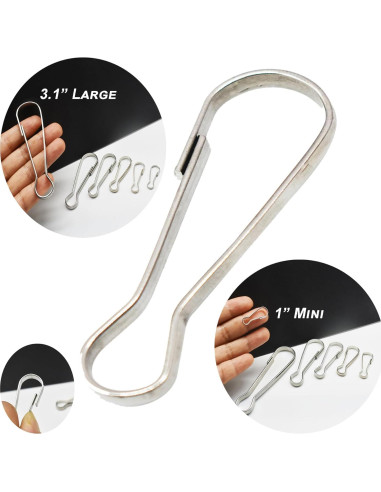 60 Ganchos de Resorte Acero Inoxidable Bytiyar 32mm Clips
