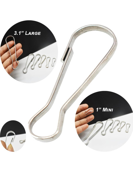 60 Ganchos de Resorte Acero Inoxidable Bytiyar 32mm Clips 60 Ganchos de Resorte Acero Inoxidable Bytiyar 32mm Clips