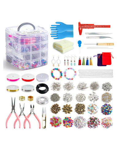 Kit de Fabricación de Joyas Inscraft 1960 Piezas Multicolor