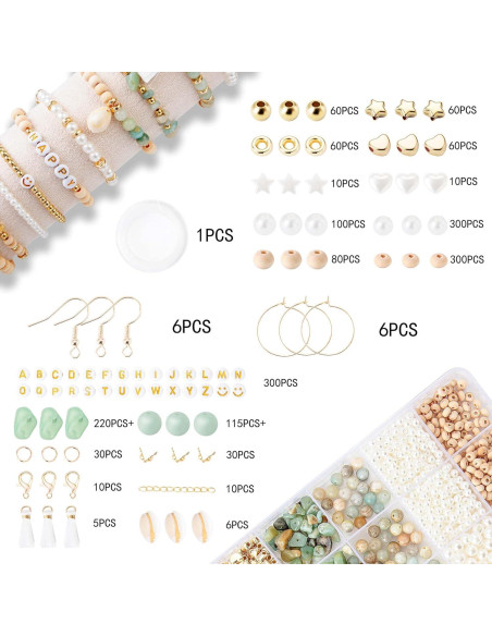 Kit de Fabricación de Joyas Xylise con Cuentas Naturales 335 Piezas Kit de Fabricación de Joyas Xylise con Cuentas Naturales 335 Piezas