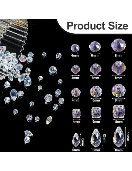 Kigeli 1280 Piezas Perlas de Cristal Facetadas para DIY Kigeli 1280 Piezas Perlas de Cristal Facetadas para DIY