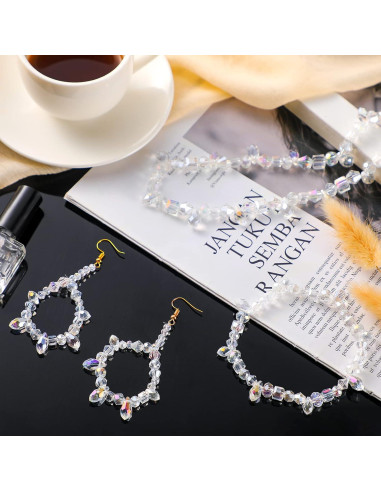Kigeli 1280 Piezas Perlas de Cristal Facetadas para DIY