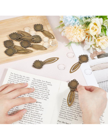 10 Marcadores de Cabochón HOBBIESAY Bronce Antiguo DIY