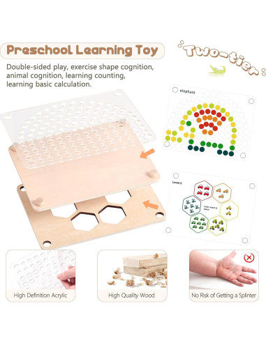 Juego de Cuentas de Madera ibwaae para Niños 3+ Años
