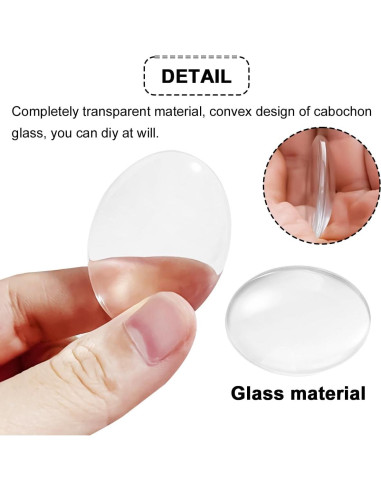 Cabochones de Vidrio Ovalados Koliva 30x40mm 50PCS Transparentes