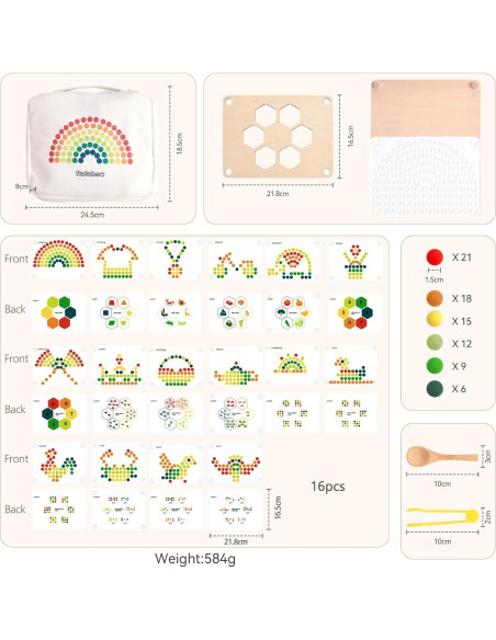 Juego de Cuentas de Madera ibwaae para Niños 3+ Años Juego de Cuentas de Madera ibwaae para Niños 3+ Años
