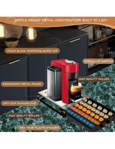 Organizador de Cajón para 75 Cápsulas de Café Nespresso Vertuo